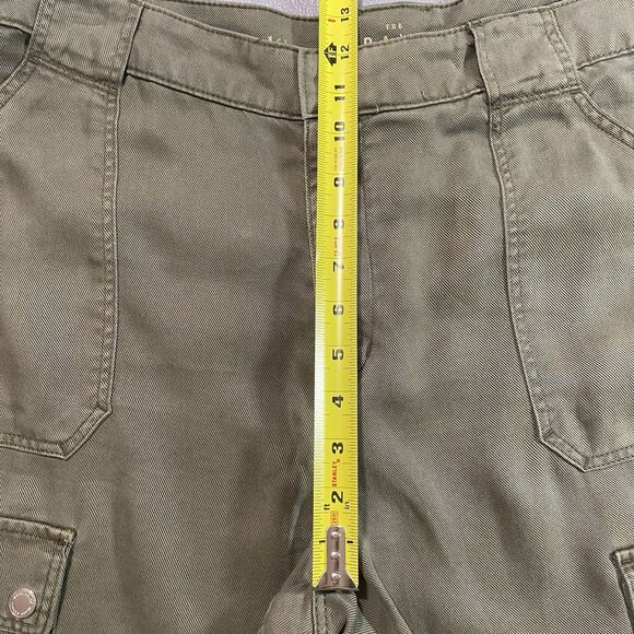 WHITE HOUSE BLACK MARKET Pants Straight Ankle Cargo High Waist Womens 14L Green - Picture 8 of 9